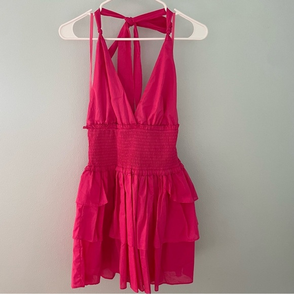 B Darlin Juniors Cotton Halter Smocked-Waist Tiered Dress pink 11/12 NWT - Picture 5 of 15